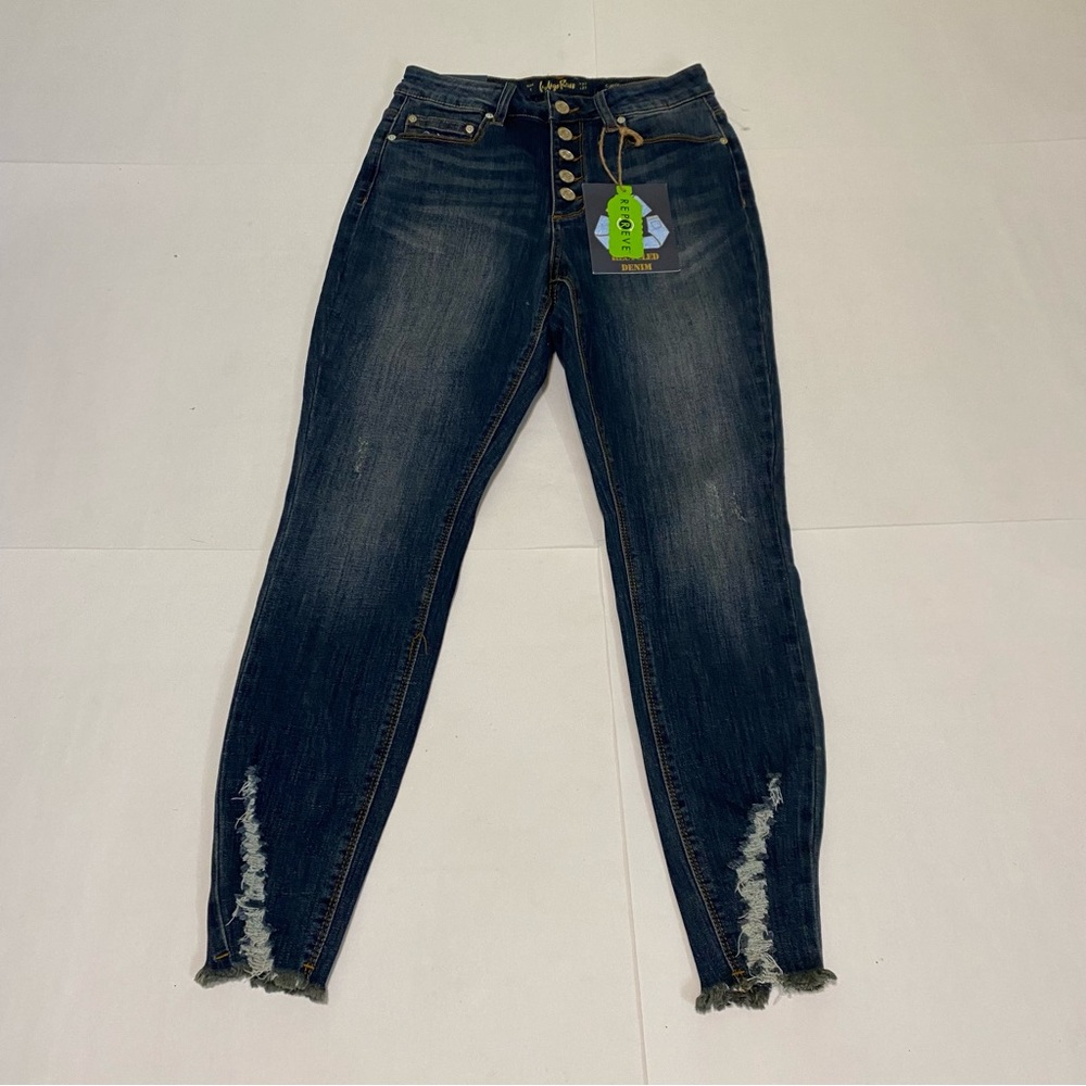 Indigo Rein Dark Blue Ankle Jeans